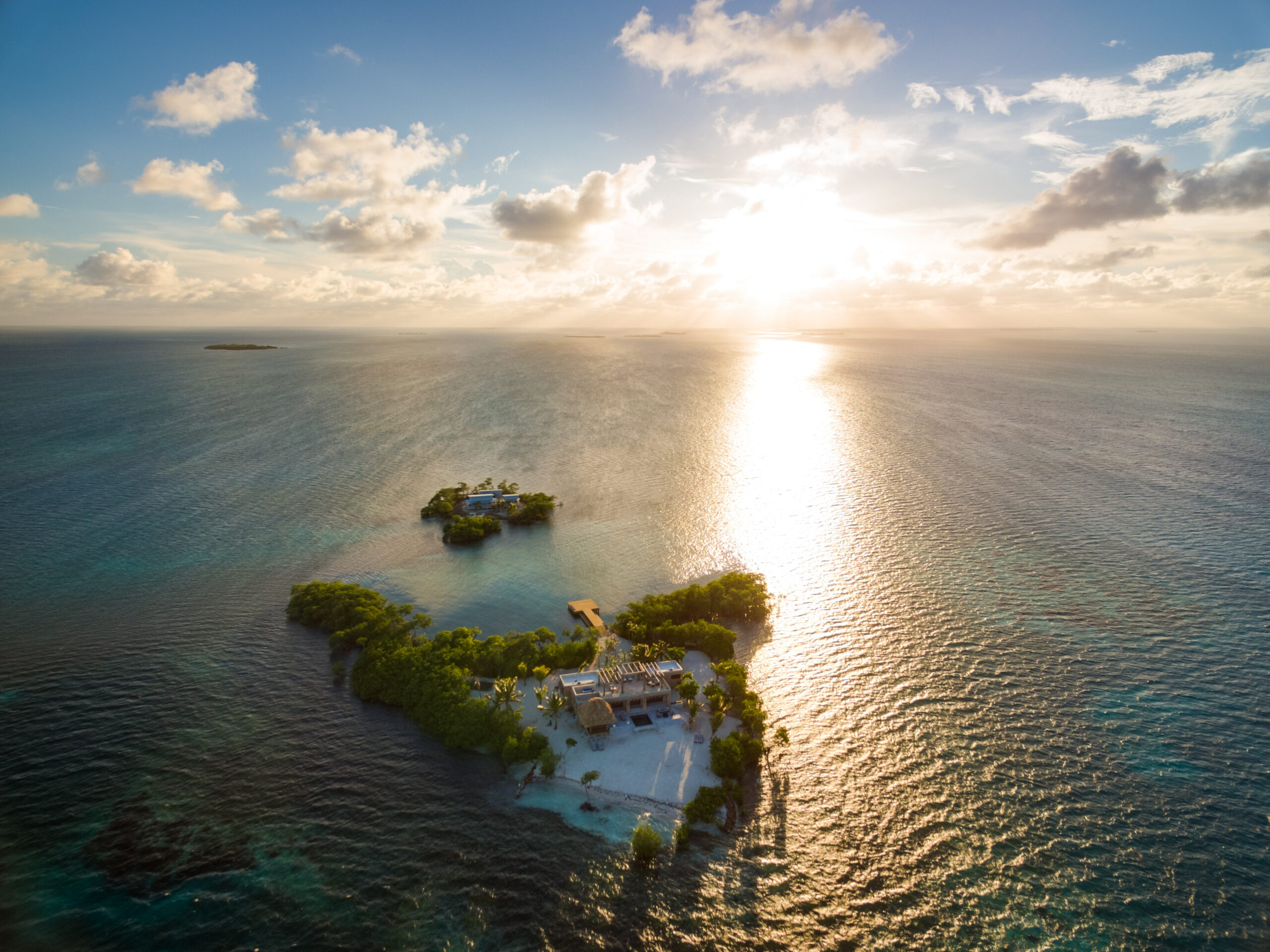 Drone sunset shot
